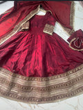 MAROON HEAVY FLARED GOWN