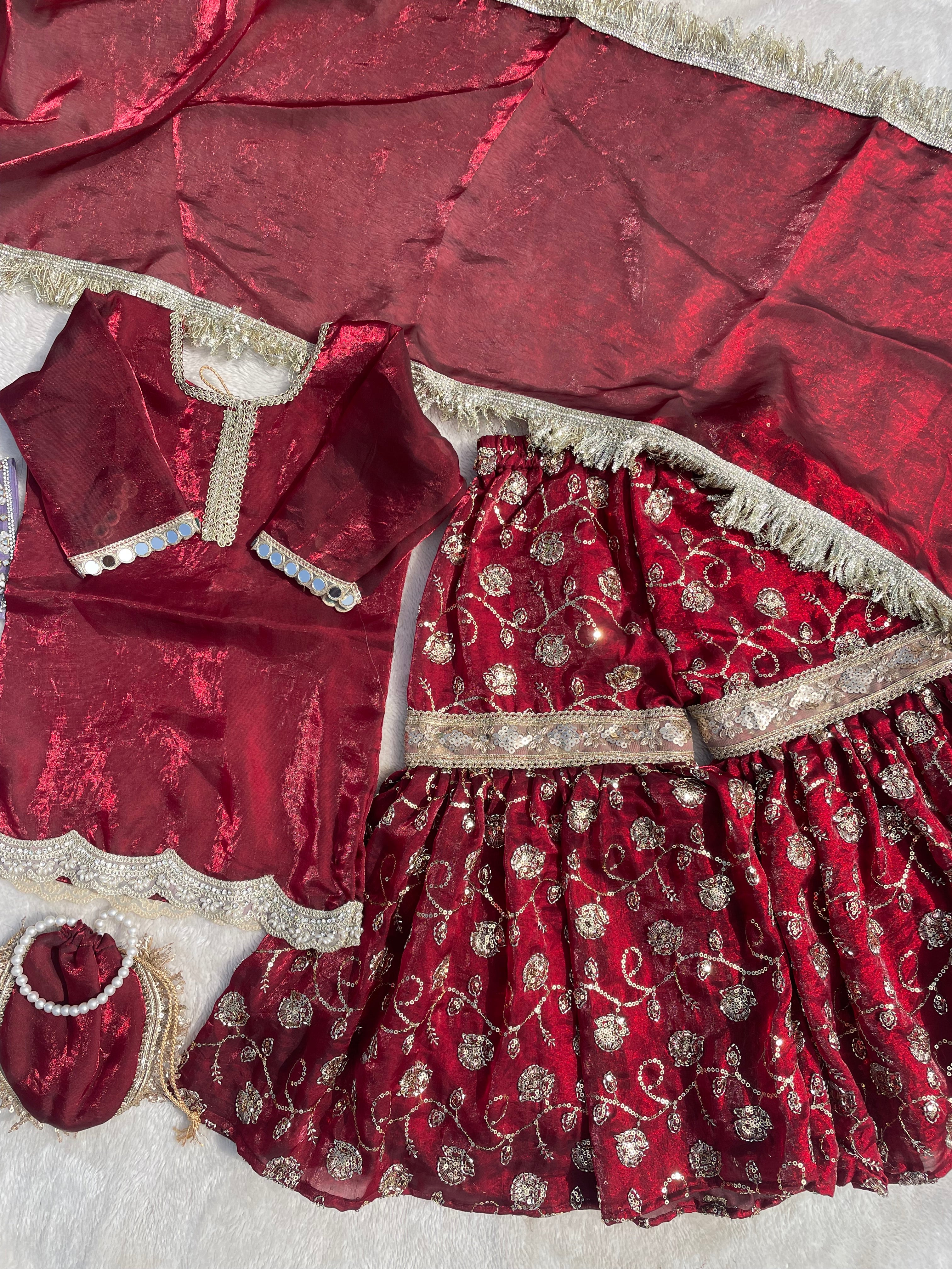 Maroon baby garara