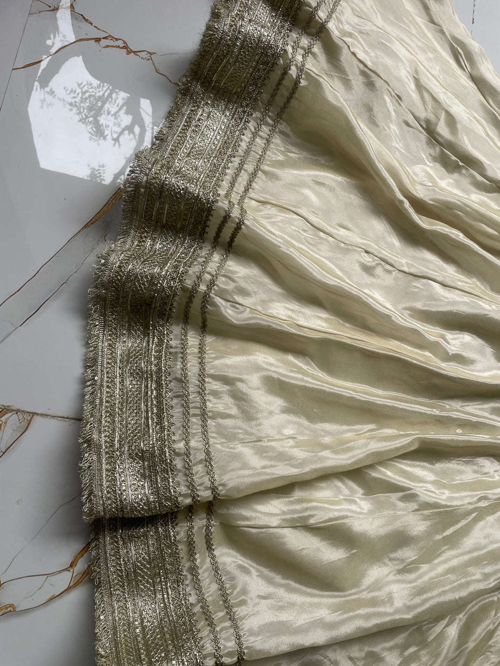 OFF WHITE ANARKALI WITH MAROON DUPATTA