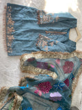 Sky blue garara hand painted dupatta
