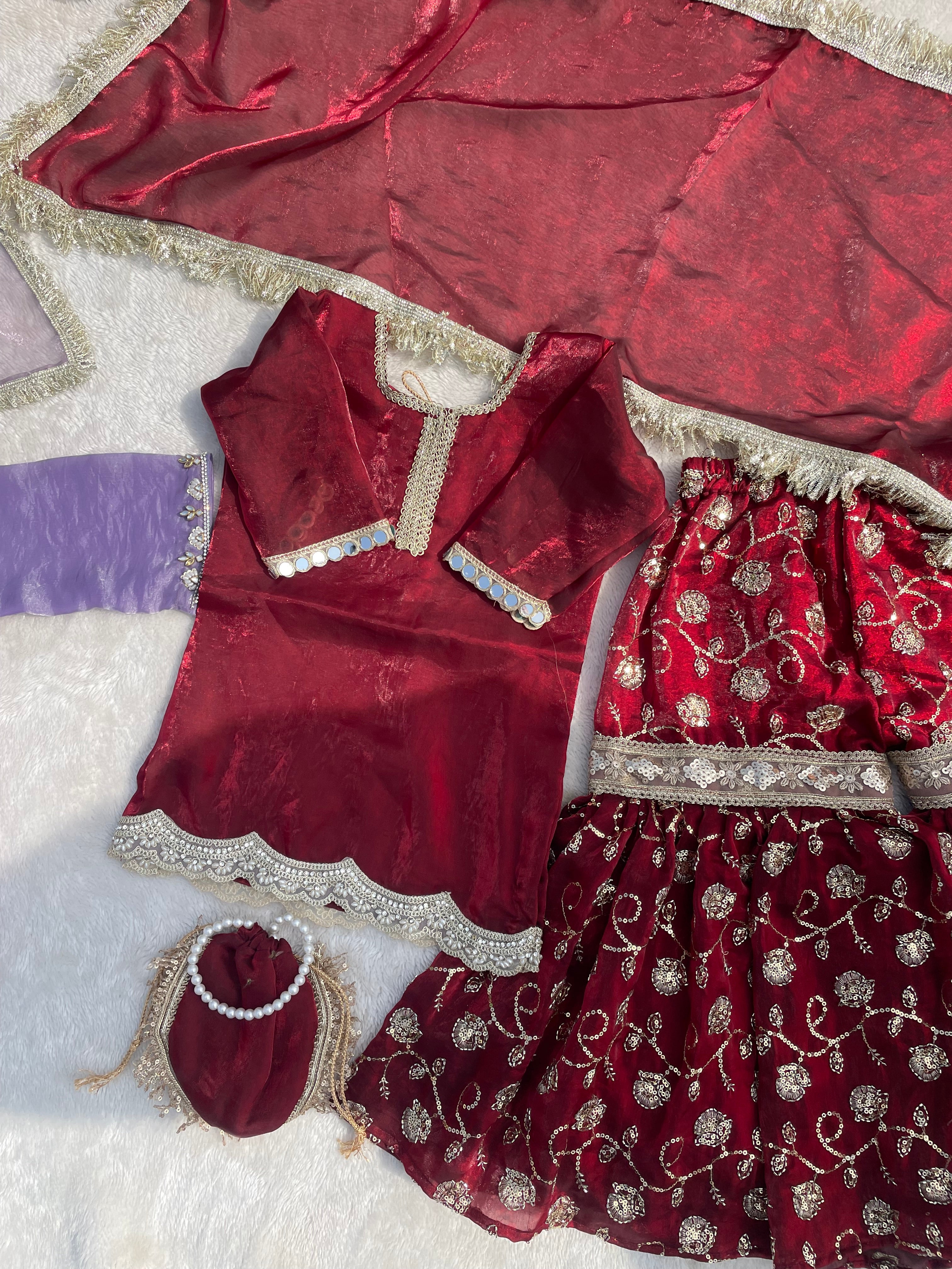 Maroon baby garara